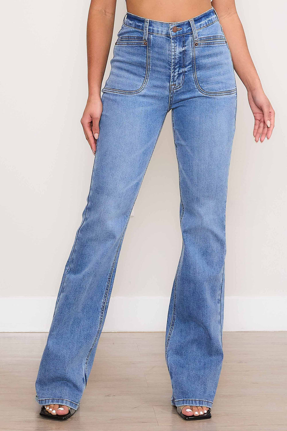 Square Pocket Bootcut Jeans - Azoroh