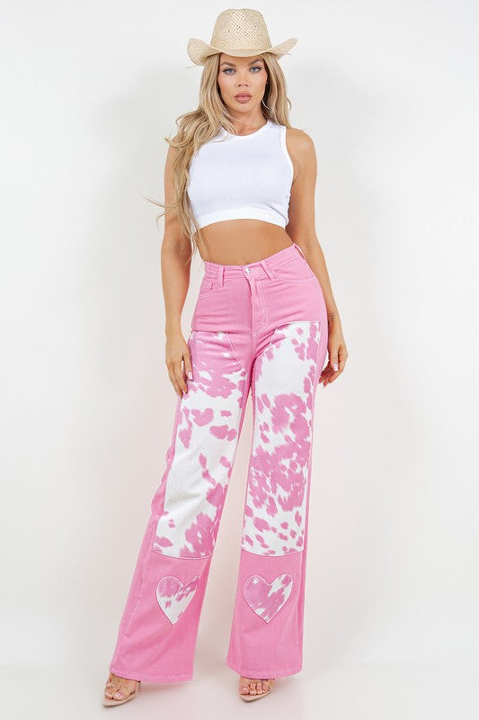 Rodeo Wide Leg Jean in Pink