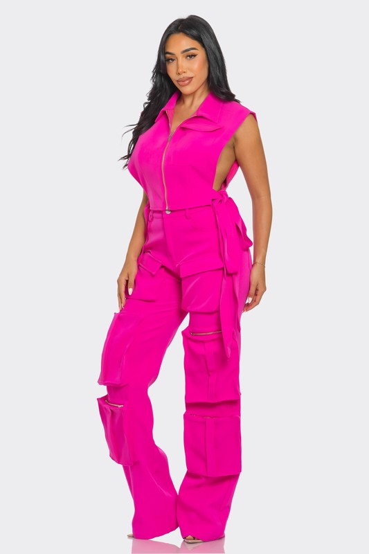 Athina Vivid Pink Cargo Matching Set