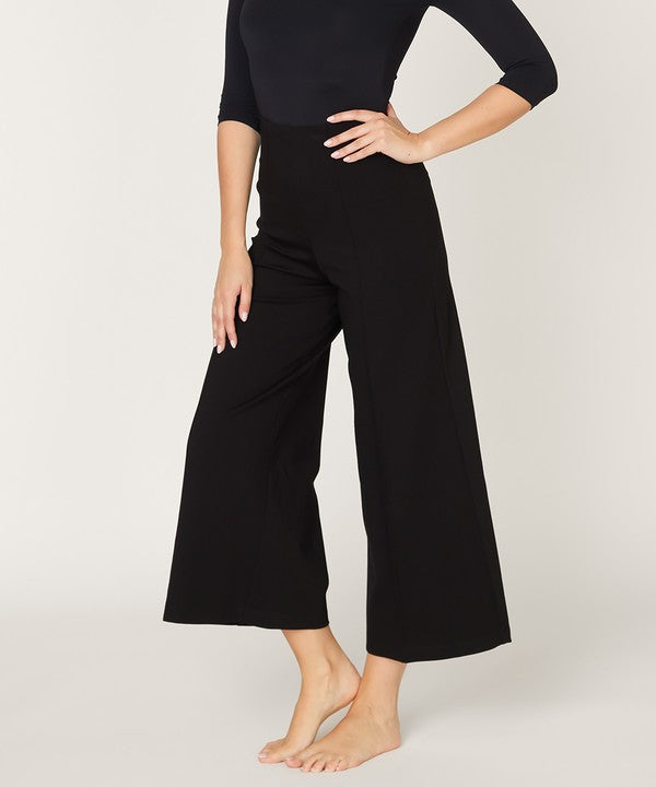 PONTE WIDE LEG ANKLE LENGTH PANTS