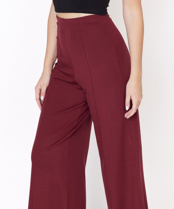 PONTE WIDE LEG ANKLE LENGTH PANTS