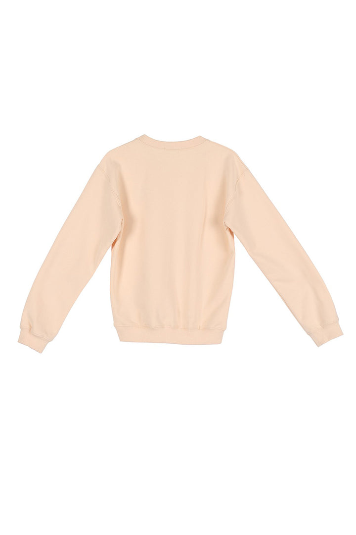 Cream sweat shirt with embo - Azoroh