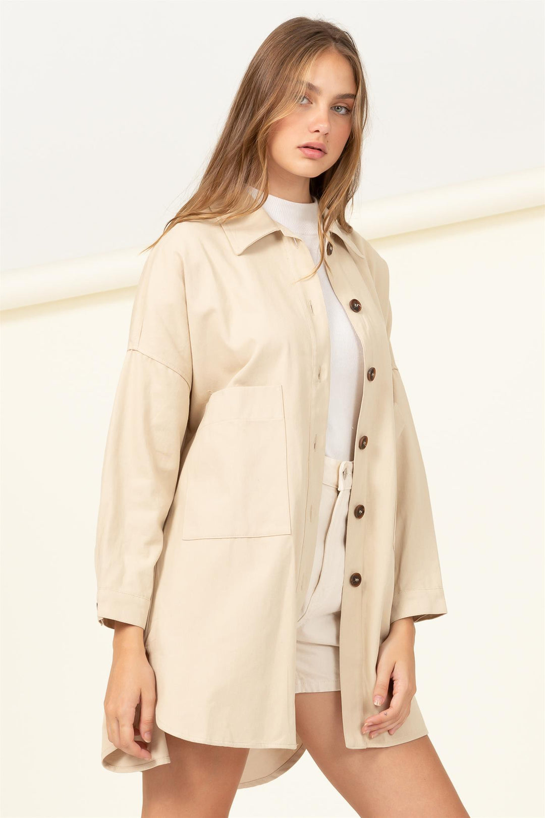 Sweet Fling Oversized Shirt Jacket - Azoroh