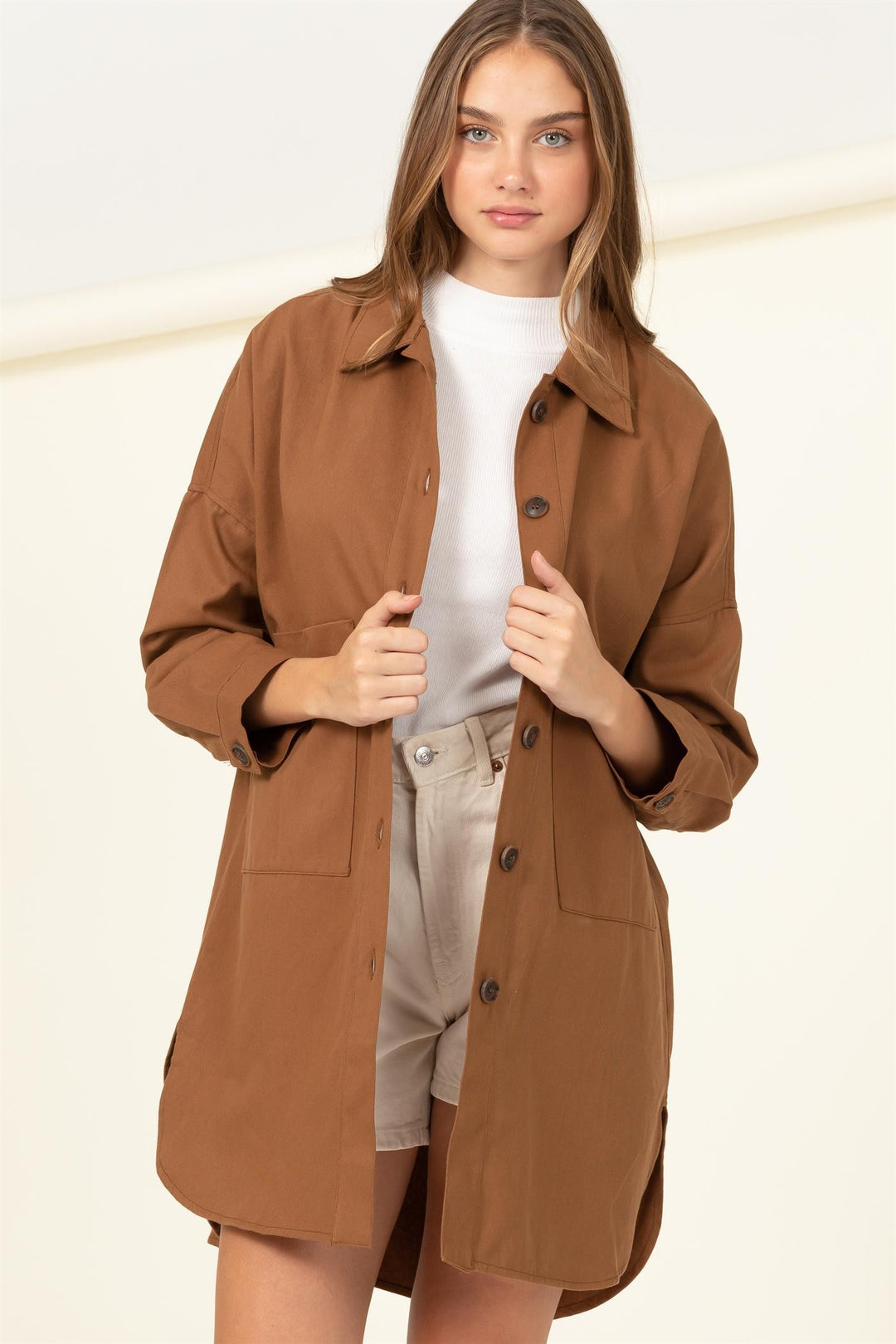 Sweet Fling Oversized Shirt Jacket - Azoroh