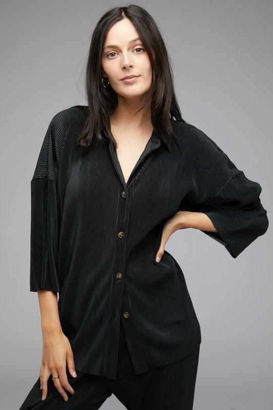 Solid Button Down Top - Azoroh