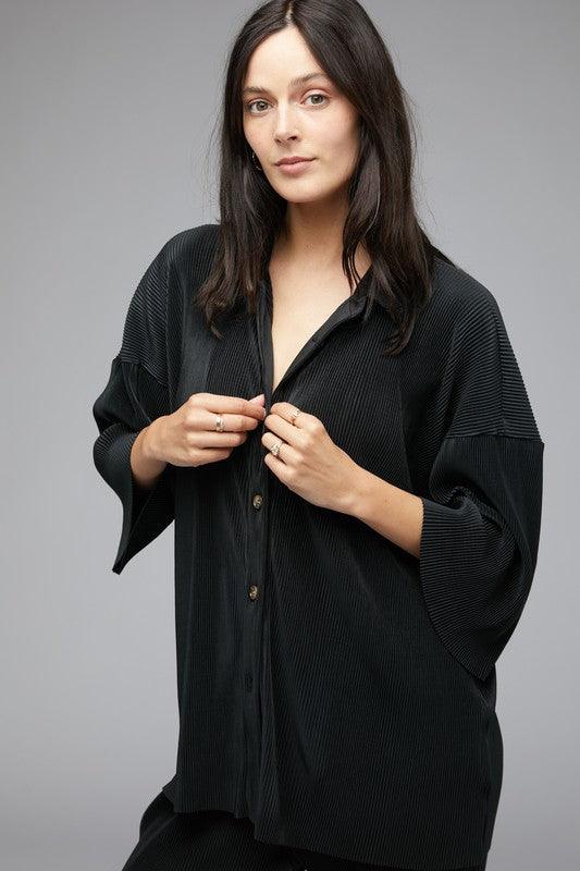 Solid Button Down Top - Azoroh