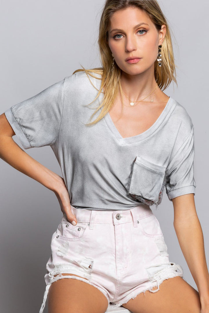 Girly Meets Basic Short Sleeve Top - Azoroh