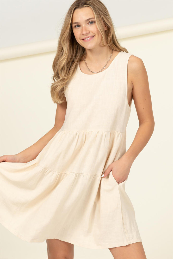 Good Girl Sleeveless Tiered Mini Dress - Azoroh