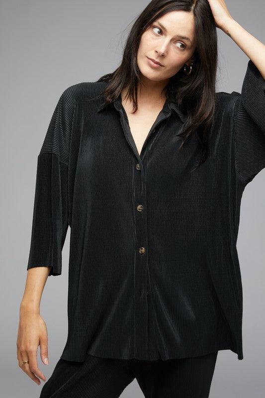 Solid Button Down Top - Azoroh