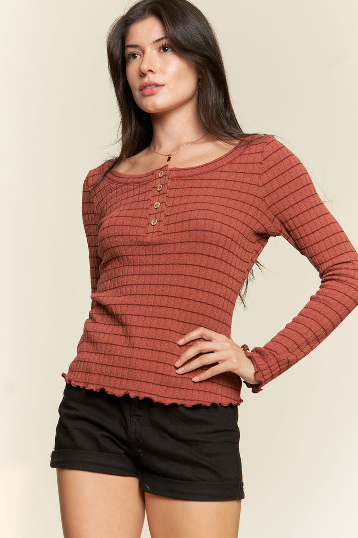 ROUND NECK STRIPE TOP