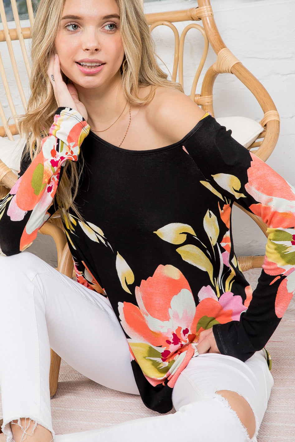 FLORAL ONE SHOULDER TOP