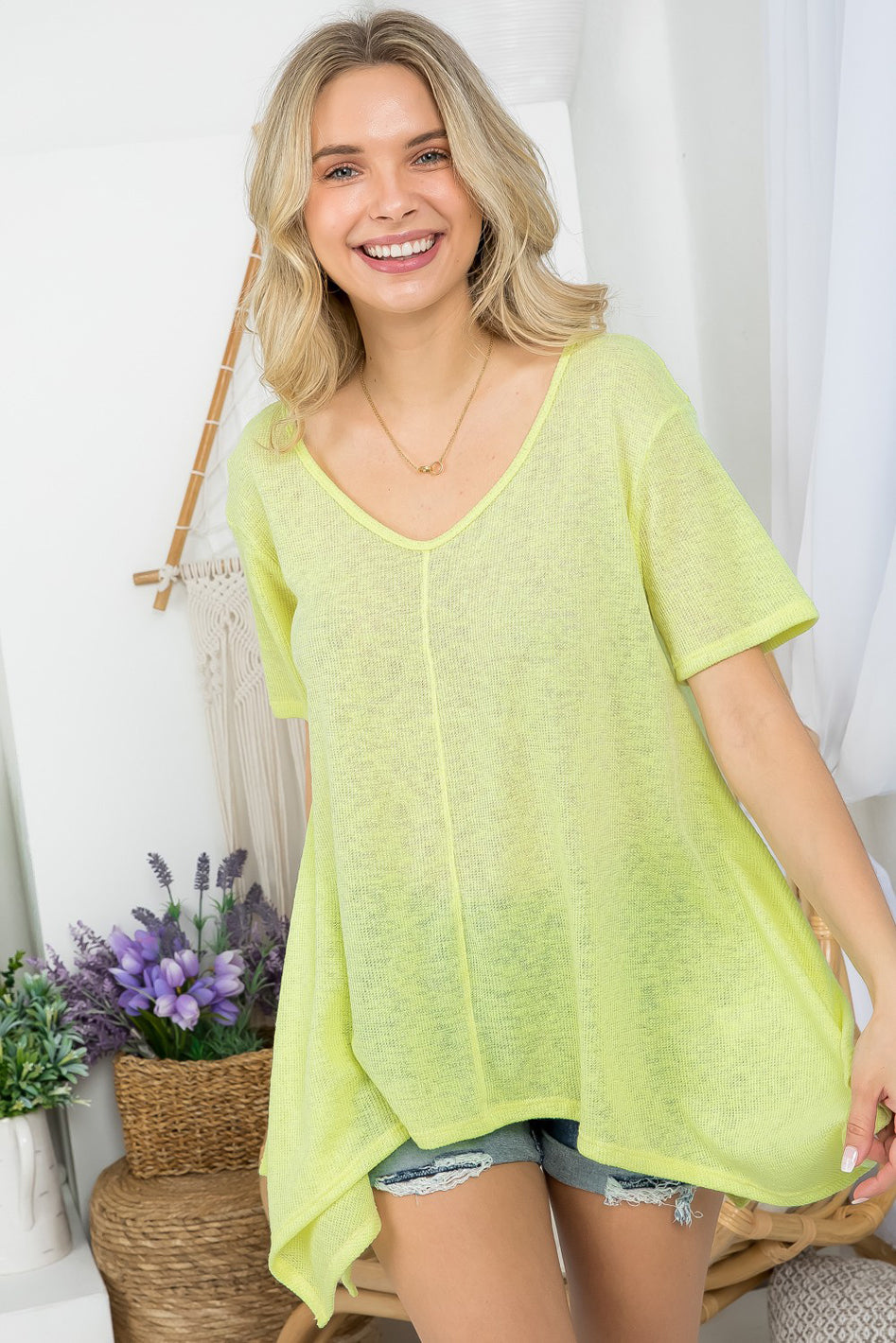 SOLID LOW GAUGE TUNIC TOP