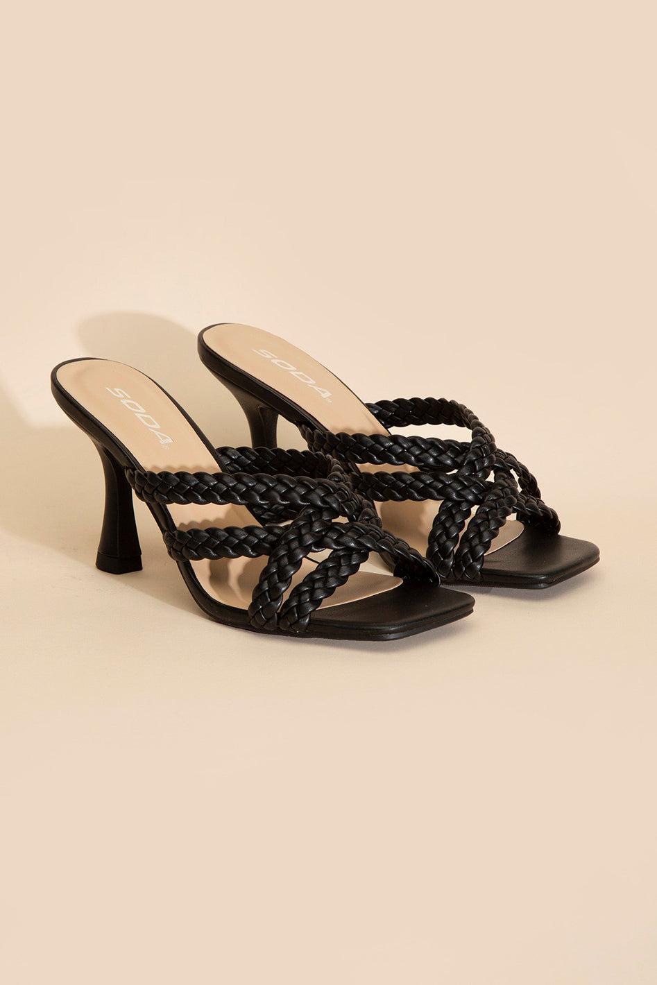 KELLAN-S Double Cross Braided Heels - Azoroh